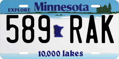 MN license plate 589RAK