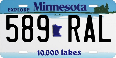 MN license plate 589RAL