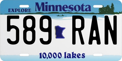MN license plate 589RAN