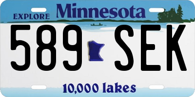 MN license plate 589SEK