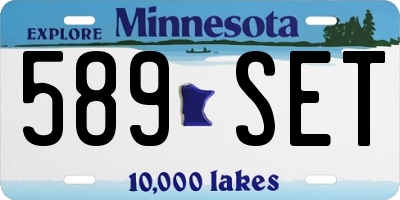 MN license plate 589SET