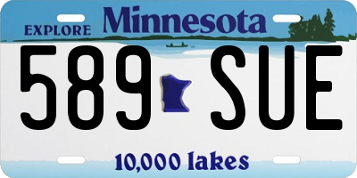 MN license plate 589SUE
