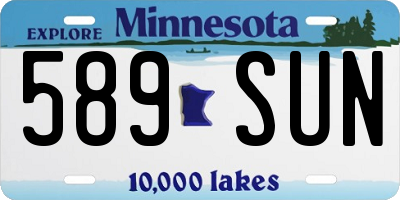 MN license plate 589SUN