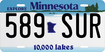 MN license plate 589SUR