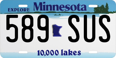 MN license plate 589SUS