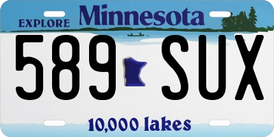 MN license plate 589SUX