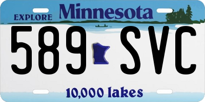 MN license plate 589SVC