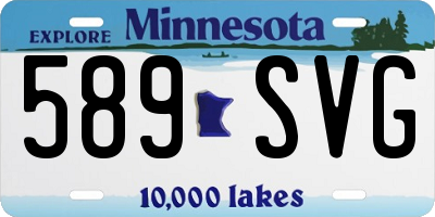 MN license plate 589SVG
