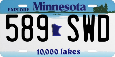 MN license plate 589SWD