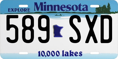 MN license plate 589SXD