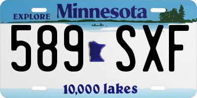 MN license plate 589SXF