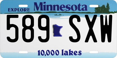 MN license plate 589SXW