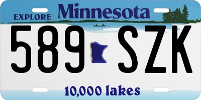 MN license plate 589SZK