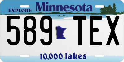 MN license plate 589TEX