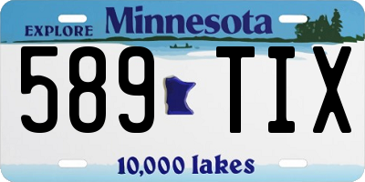 MN license plate 589TIX