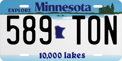 MN license plate 589TON