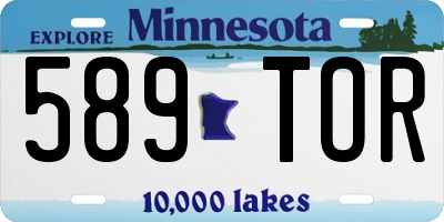 MN license plate 589TOR