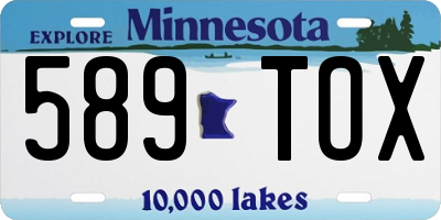 MN license plate 589TOX