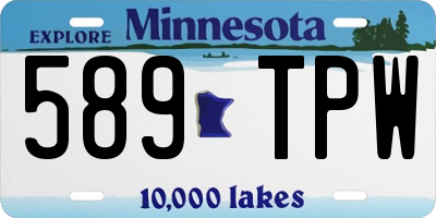 MN license plate 589TPW