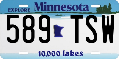 MN license plate 589TSW