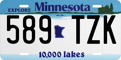 MN license plate 589TZK