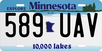 MN license plate 589UAV