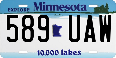 MN license plate 589UAW
