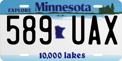 MN license plate 589UAX