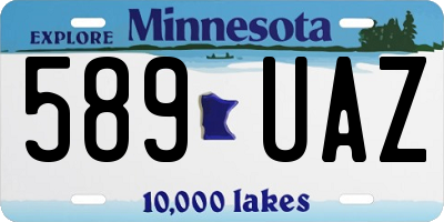 MN license plate 589UAZ