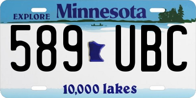 MN license plate 589UBC