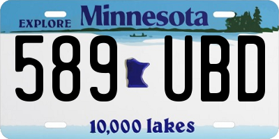 MN license plate 589UBD