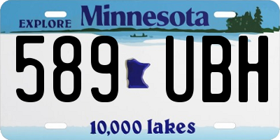 MN license plate 589UBH