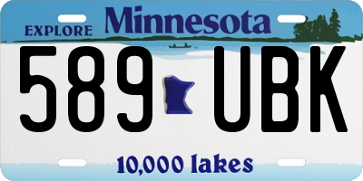 MN license plate 589UBK