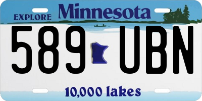 MN license plate 589UBN