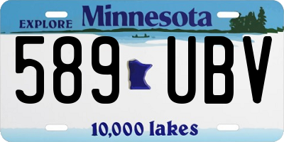 MN license plate 589UBV