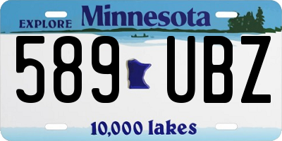 MN license plate 589UBZ