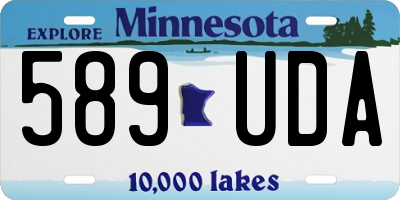 MN license plate 589UDA