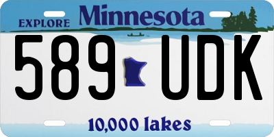 MN license plate 589UDK