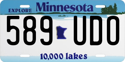 MN license plate 589UDO