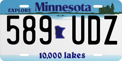 MN license plate 589UDZ