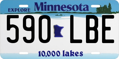 MN license plate 590LBE