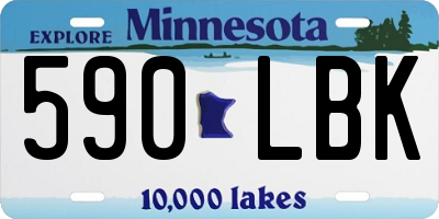MN license plate 590LBK