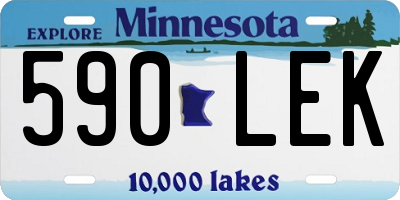 MN license plate 590LEK