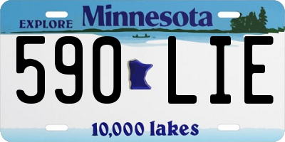 MN license plate 590LIE