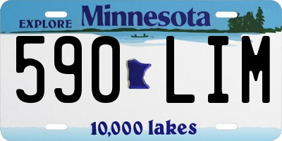 MN license plate 590LIM