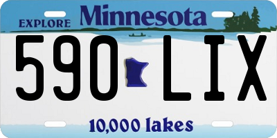 MN license plate 590LIX