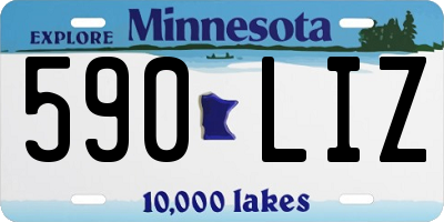 MN license plate 590LIZ