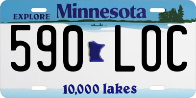 MN license plate 590LOC