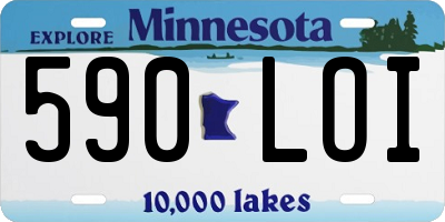 MN license plate 590LOI