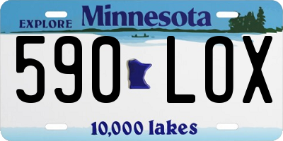 MN license plate 590LOX